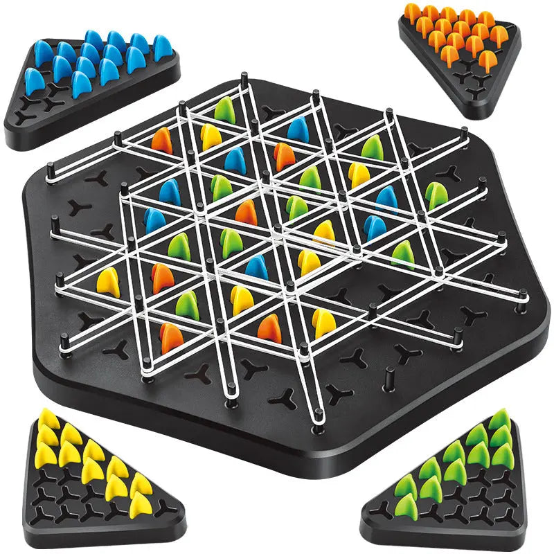 Strategy Board Game Triangle Puzzle Color-Coded Tokens