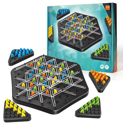 Strategy Board Game Triangle Puzzle Color-Coded Tokens