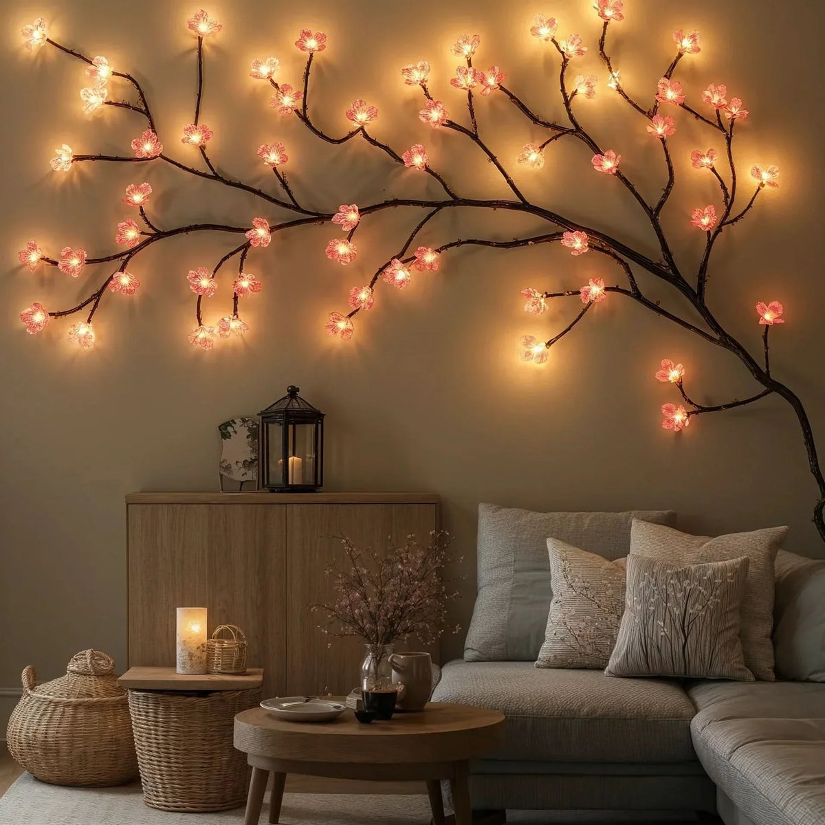 String Lights Cherry Blossom Warm White 72 LEDs Indoor Outdoor