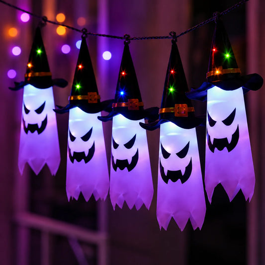 String Lights Ghost Lanterns Battery Operated Warm LED