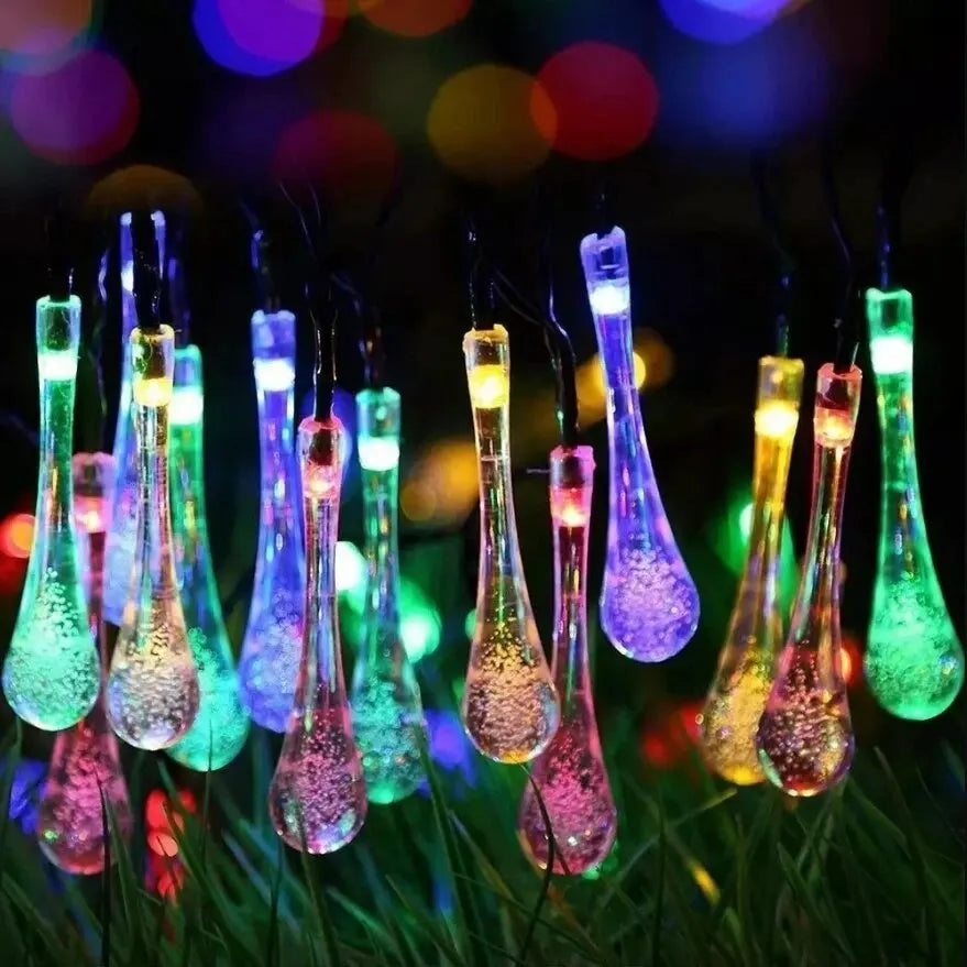 String Lights Solar-Powered IP65 Weatherproof