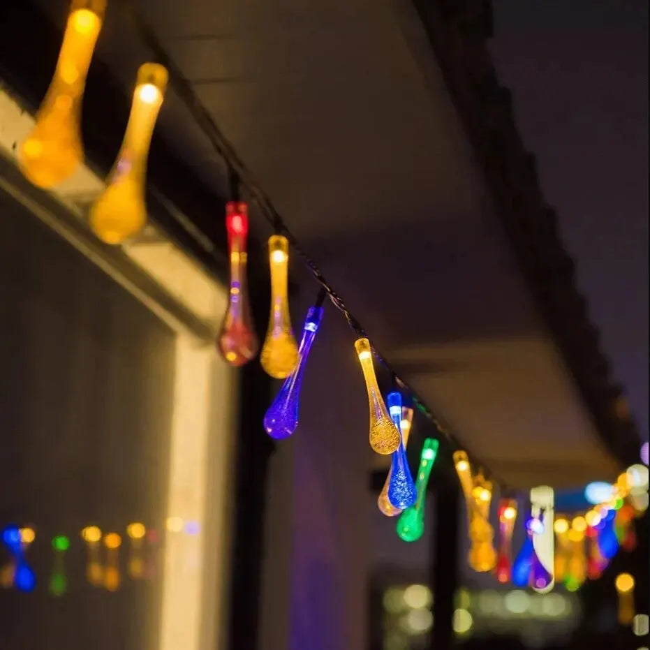 String Lights Solar-Powered IP65 Weatherproof