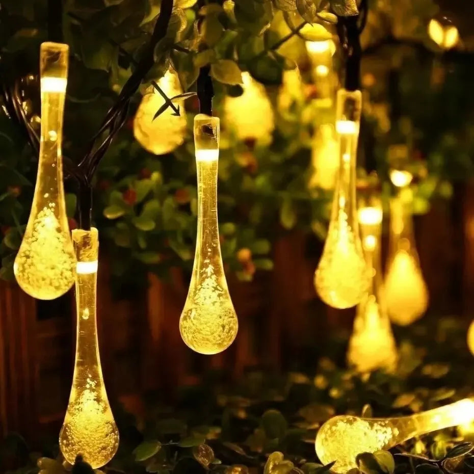String Lights Solar-Powered IP65 Weatherproof