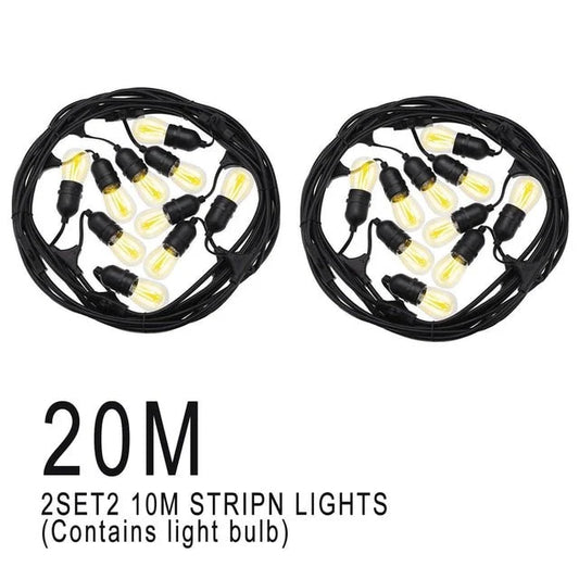 String Lights Solar-Powered Warm White LEDs Waterproof Shatterproof