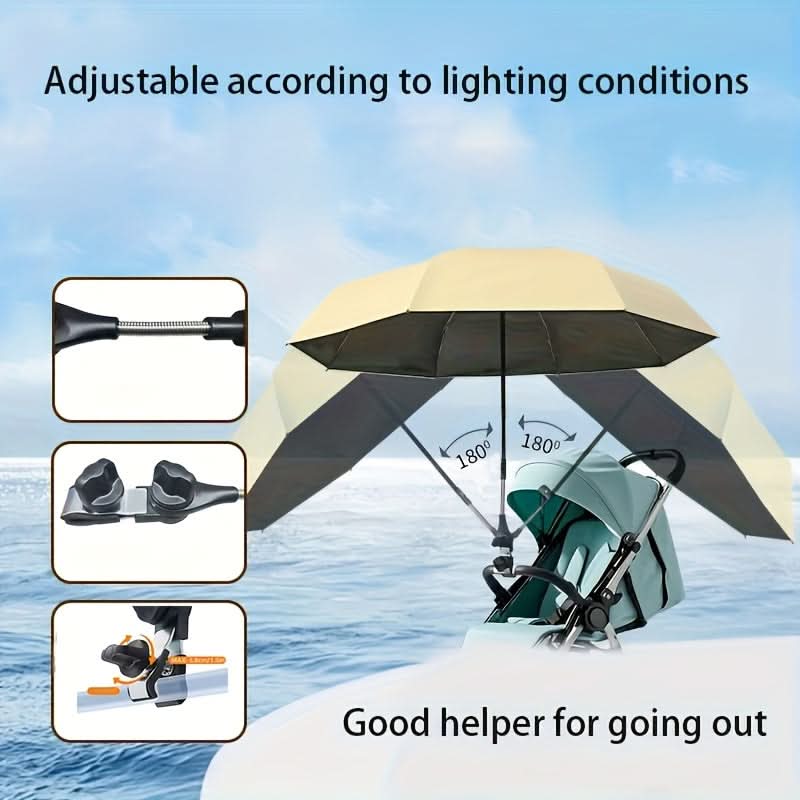 Stroller Sunshade UV-Resistant Adjustable Arm Clamp Attachment
