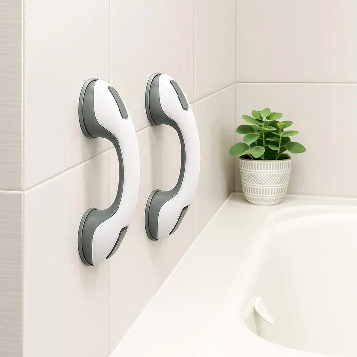 Suction Shower Grab Bar Tool-Free Dual Suction Ergonomic Grip