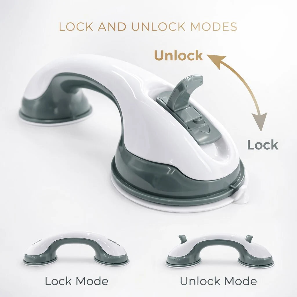 Suction Shower Grab Bar Tool-Free Dual Suction Ergonomic Grip
