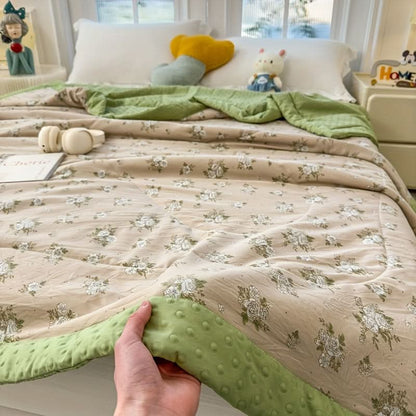Summer Blanket Ultra Thin Breathable Polyester Floral Print