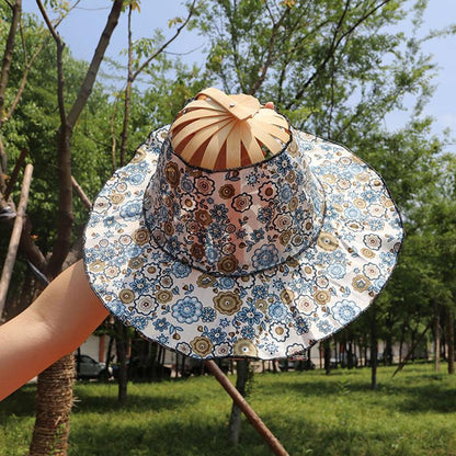 Sun Hat Foldable Wide Brim UV Protection & Fan
