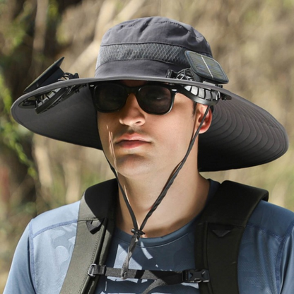 Sun Hat Solar-Powered Fan & UV Protection