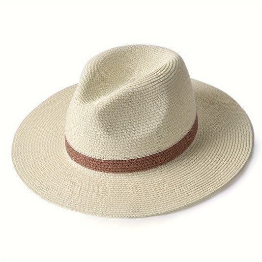 Sun Hat Wide Brim Crocheted Paper Fiber