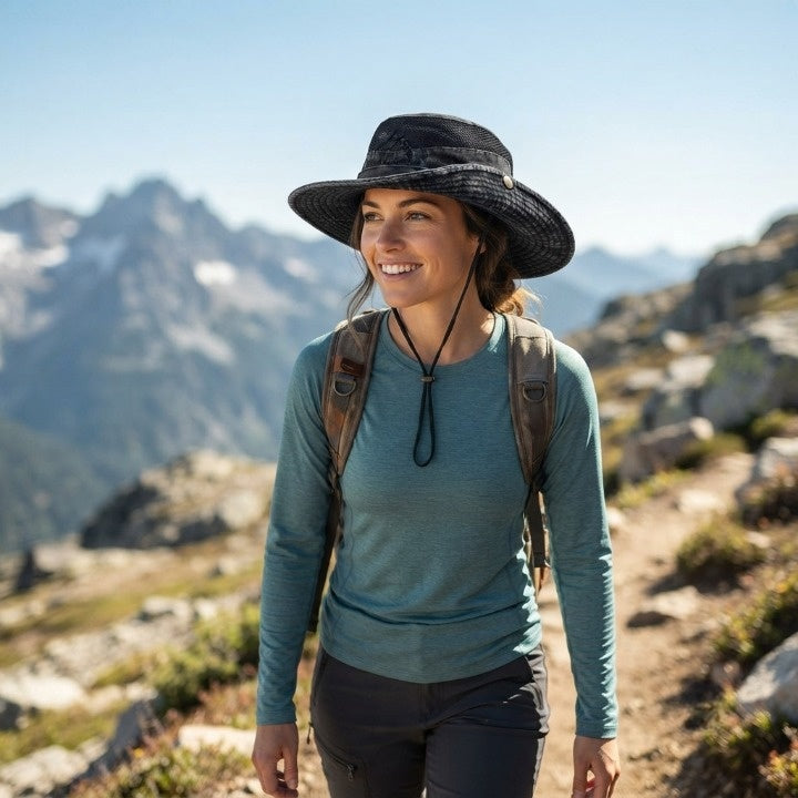 Sun Hat Wide Brim UV Protection Adjustable Chin Strap