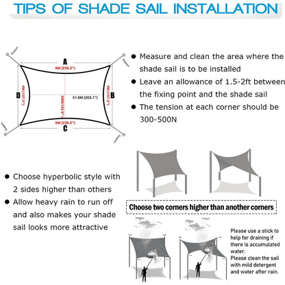 Sun Shade Sail Waterproof UV Protection Polyester Fabric