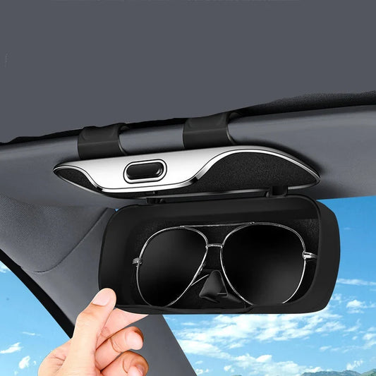 Sun Visor Sunglasses Case Microfiber Lined Elastic Clip
