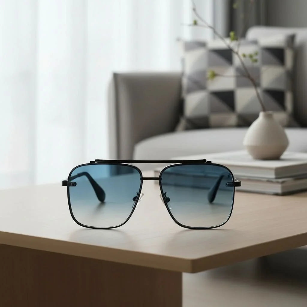 Sunglasses Gradient Lenses Lightweight Metal Frame
