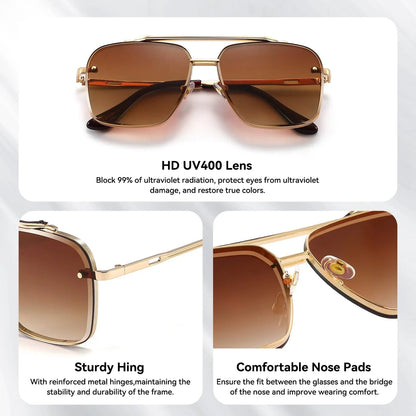 Sunglasses Oversized Retro UV400 Metal Frame