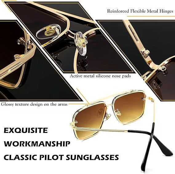 Sunglasses Oversized Retro UV400 Metal Frame