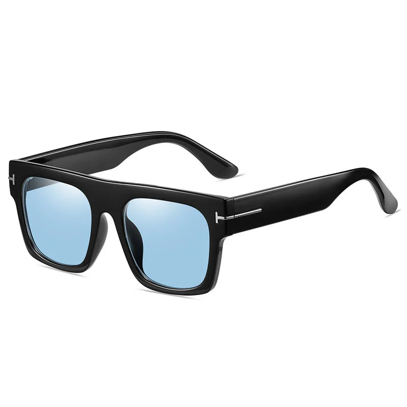 Sunglasses Oversized Square Frame Lightweight Metal Temples