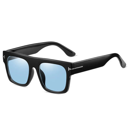 Sunglasses Oversized Square Frame Lightweight Metal Temples