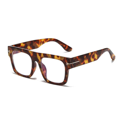 Sunglasses Oversized Square Frame Lightweight Metal Temples