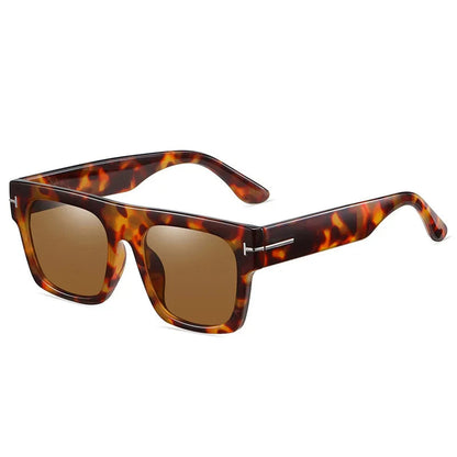 Sunglasses Oversized Square Frame Lightweight Metal Temples