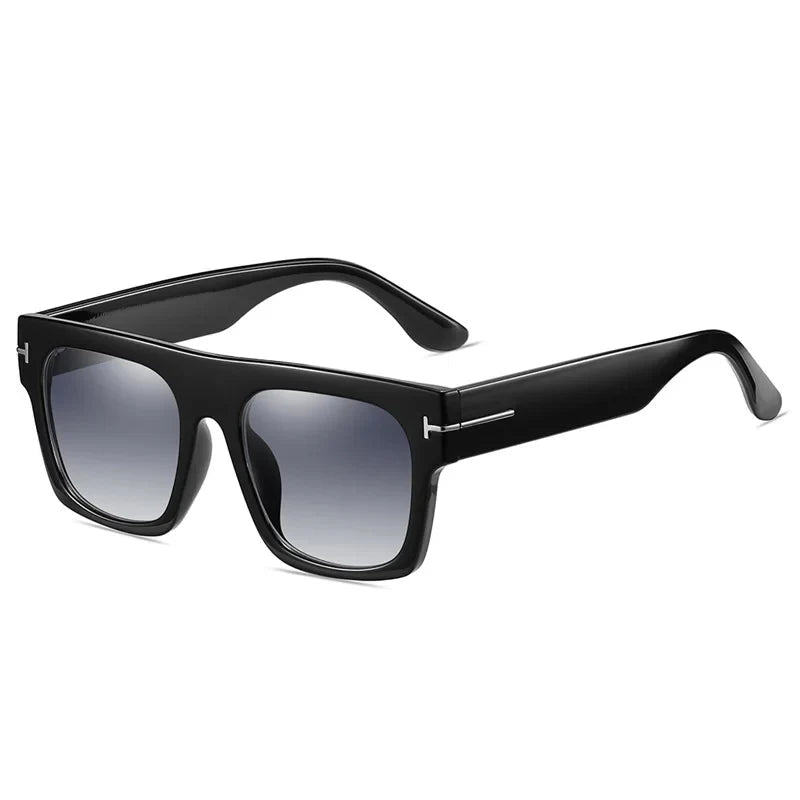 Sunglasses Oversized Square Frame Lightweight Metal Temples