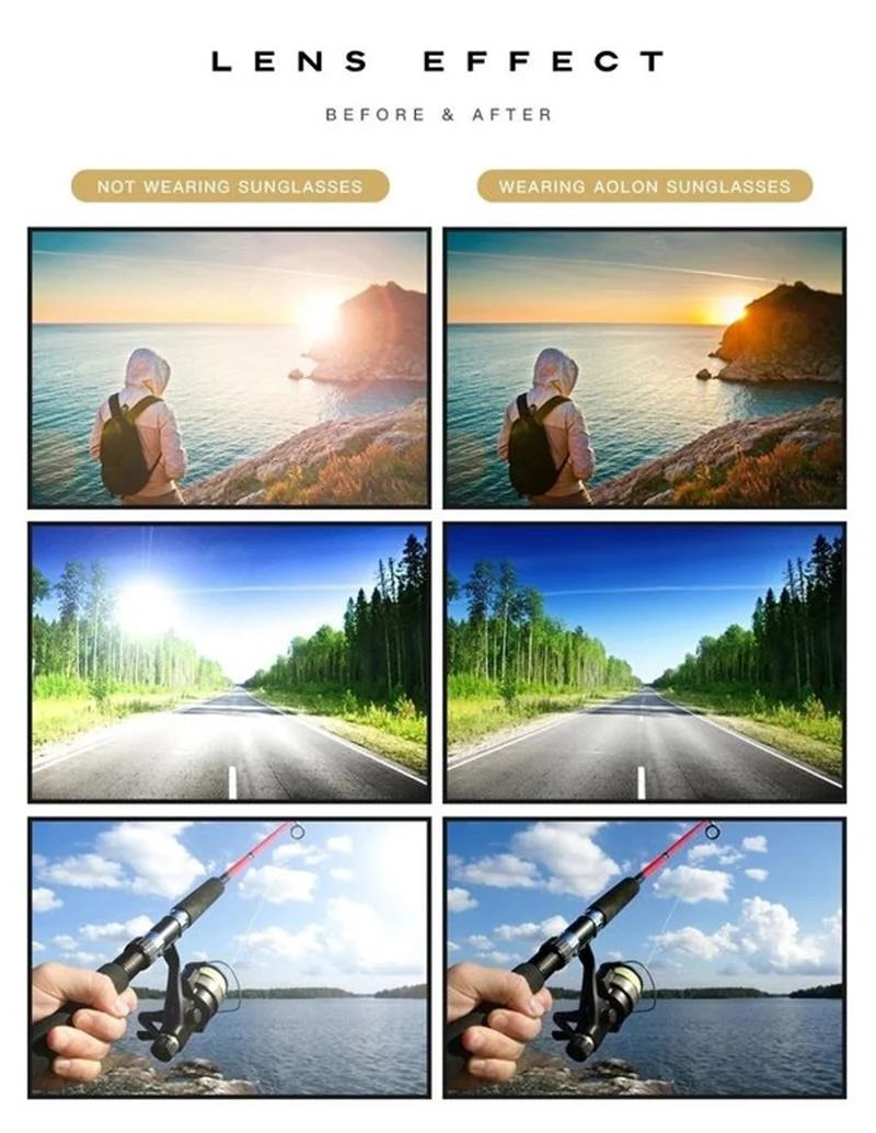 Sunglasses Photochromic Polarized Lenses Ultra-Light Aluminum Frame