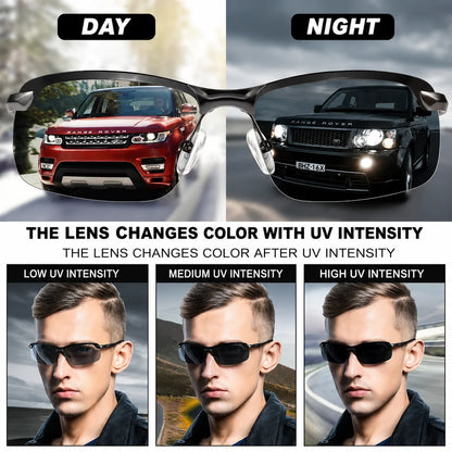 Sunglasses Photochromic Polarized Lenses Ultra-Light Aluminum Frame