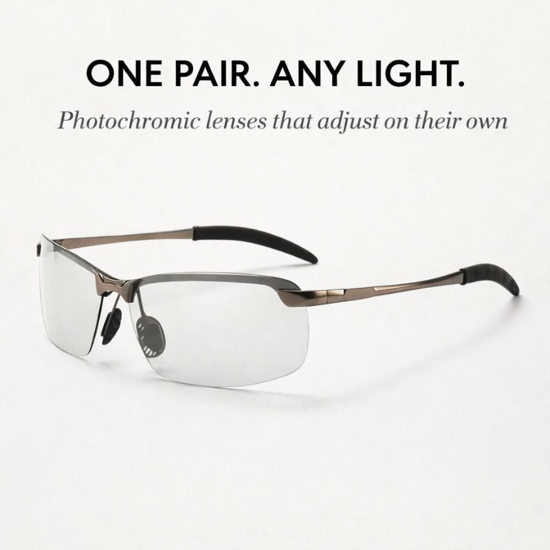 Sunglasses Photochromic Polarized UV400 Lightweight Aluminum Frame
