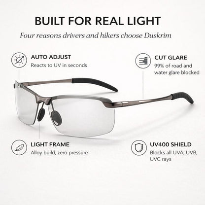 Sunglasses Photochromic Polarized UV400 Lightweight Aluminum Frame
