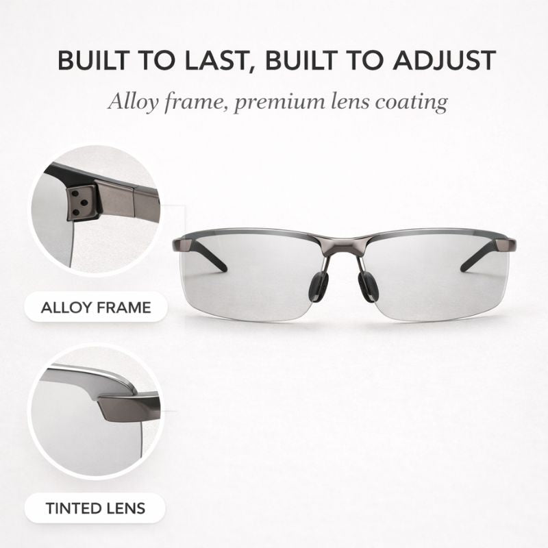 Sunglasses Photochromic Polarized UV400 Lightweight Aluminum Frame