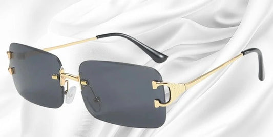 Sunglasses Rimless Rectangular UV Protection Lightweight Metal Temples
