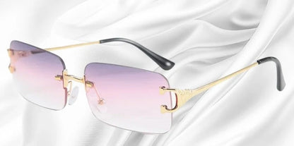 Sunglasses Rimless Rectangular UV Protection Lightweight Metal Temples