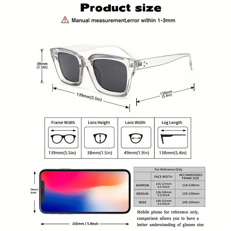 Sunglasses Square Polycarbonate UV400 Protection