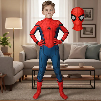 Superhero Costume Stretch Full-Body Suit With Removable Mask