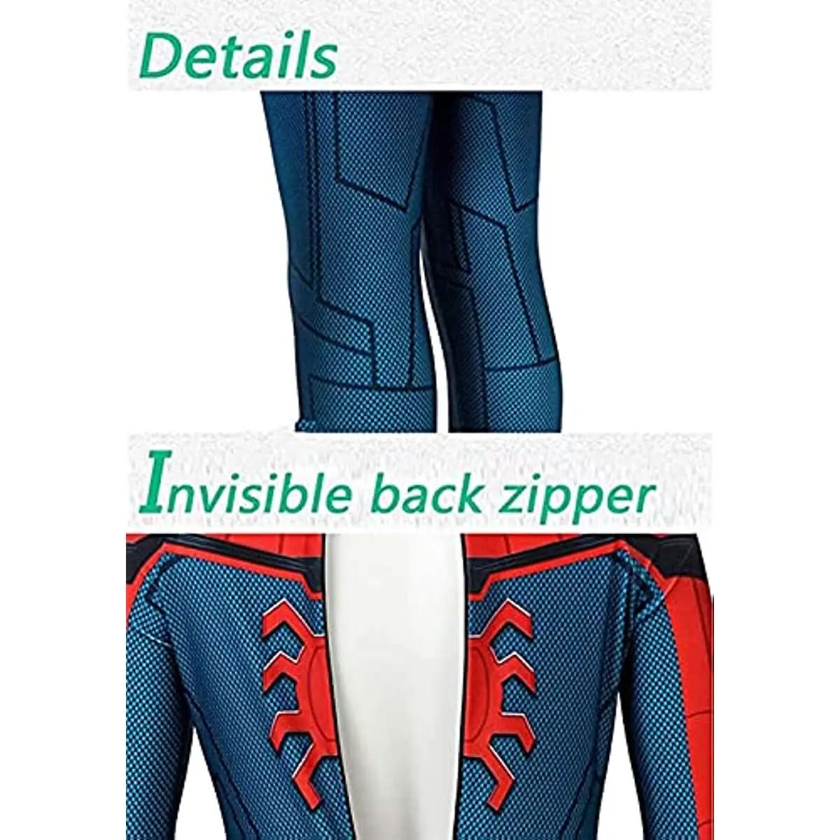 Superhero Costume Stretch Full-Body Suit With Removable Mask