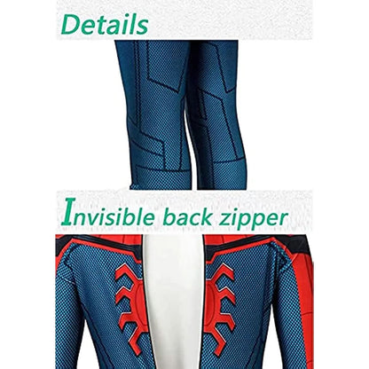 Superhero Costume Stretch Full-Body Suit With Removable Mask