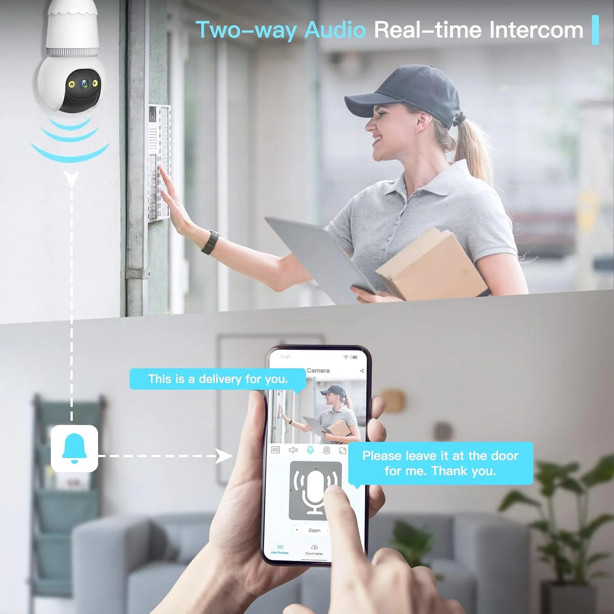 Surveillance Camera Bulb 4MP Dual-Band Wi-Fi Night Vision