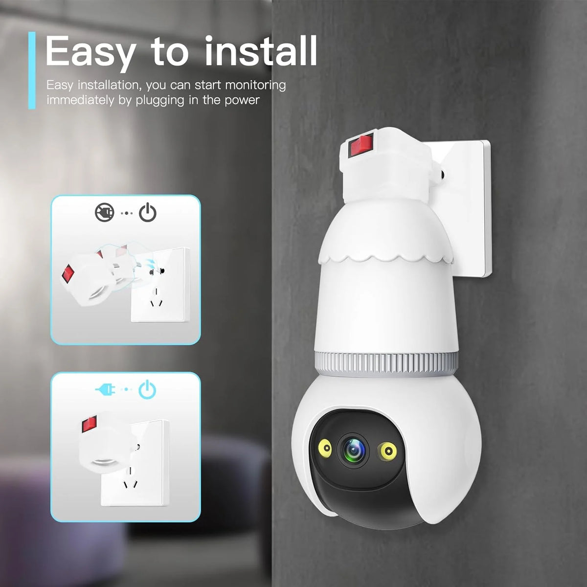 Surveillance Camera Bulb 4MP Dual-Band Wi-Fi Night Vision