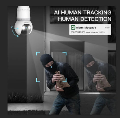 Surveillance Camera Bulb 4MP Dual-Band Wi-Fi Night Vision