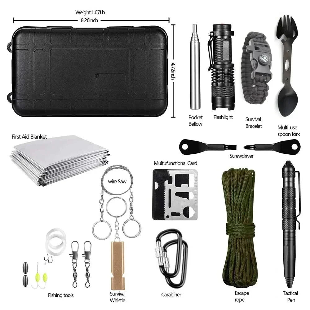 Survival Kit First Aid Supplies Compact Nylon Case