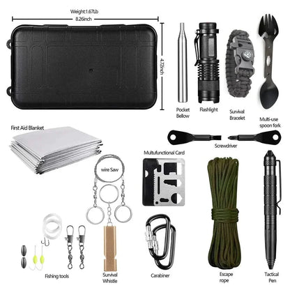 Survival Kit First Aid Supplies Compact Nylon Case