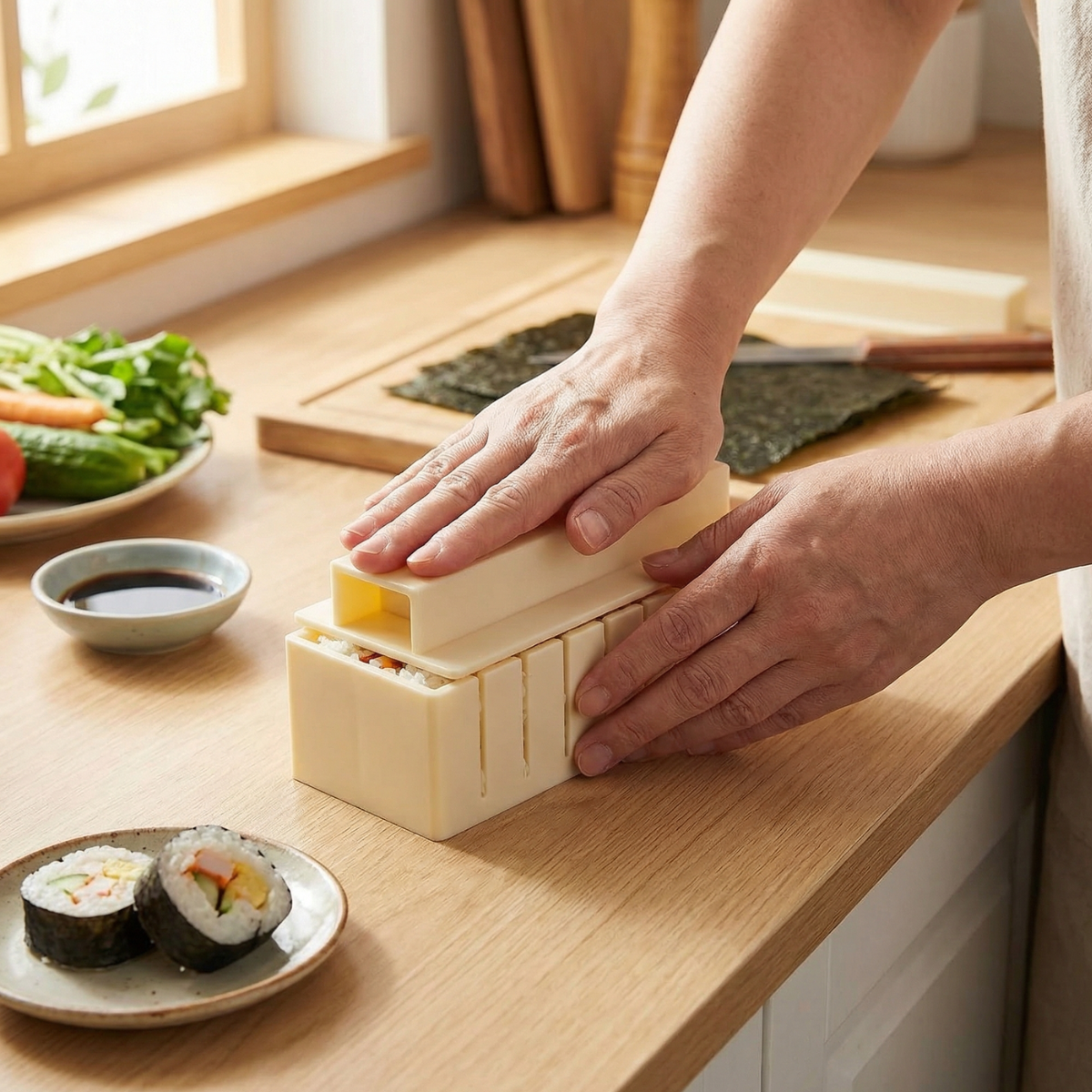 Sushi Mold Kit Cutting-Guided BPA-Free Dishwasher-Safe