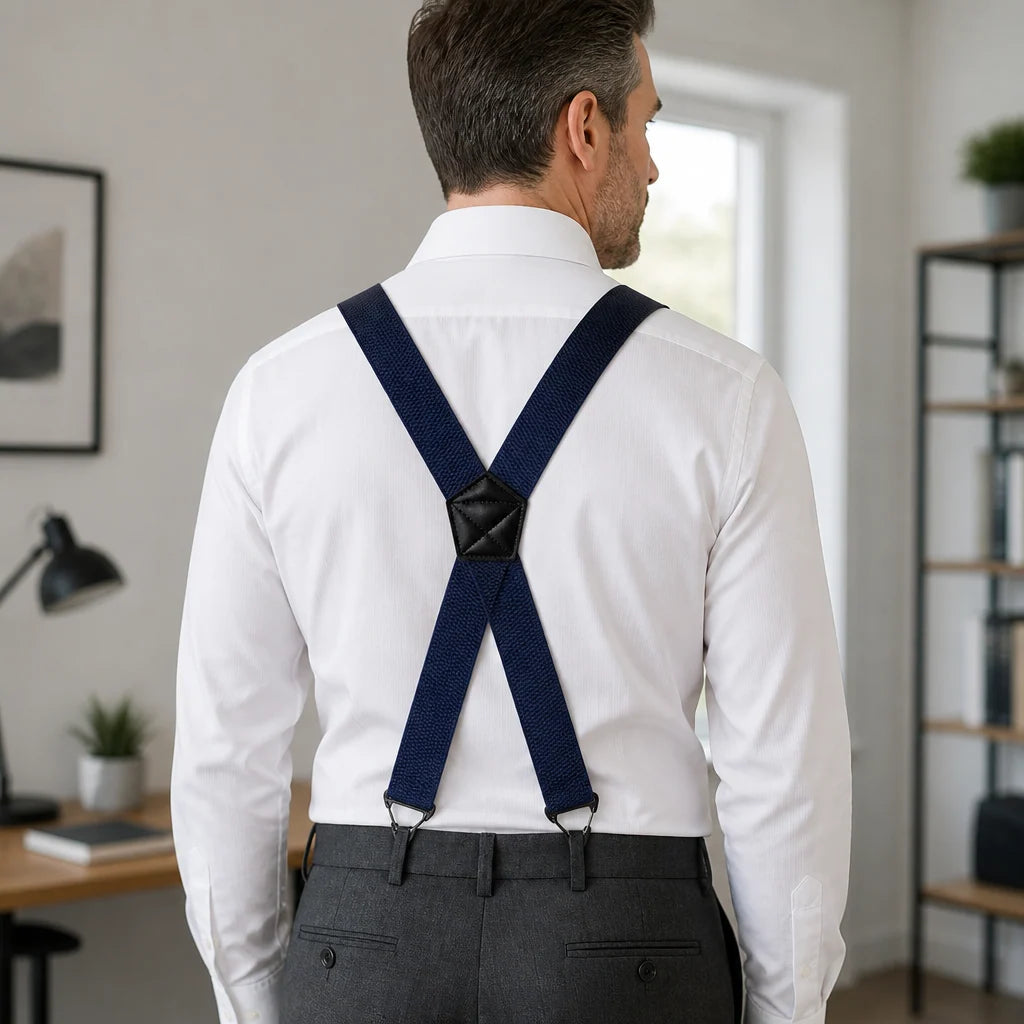 Suspenders Adjustable Wide Elastic Belt Loop Hooks