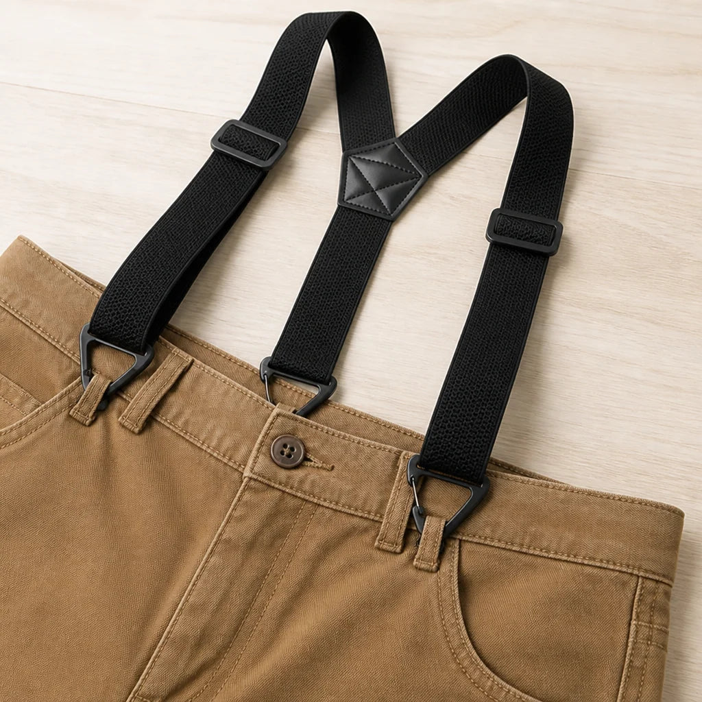 Suspenders Heavy-Duty Elastic Adjustable Metal Clips