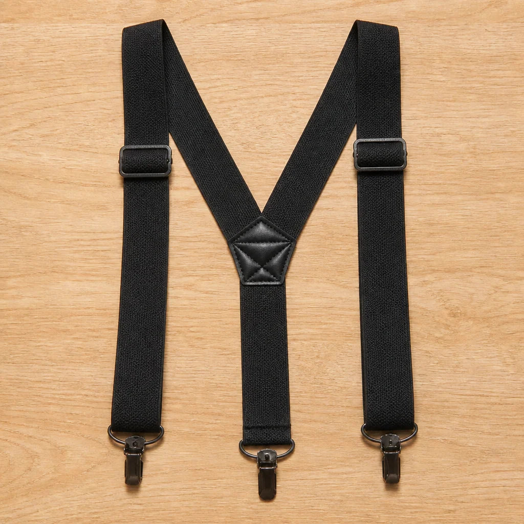 Suspenders Heavy-Duty Elastic Adjustable Metal Clips