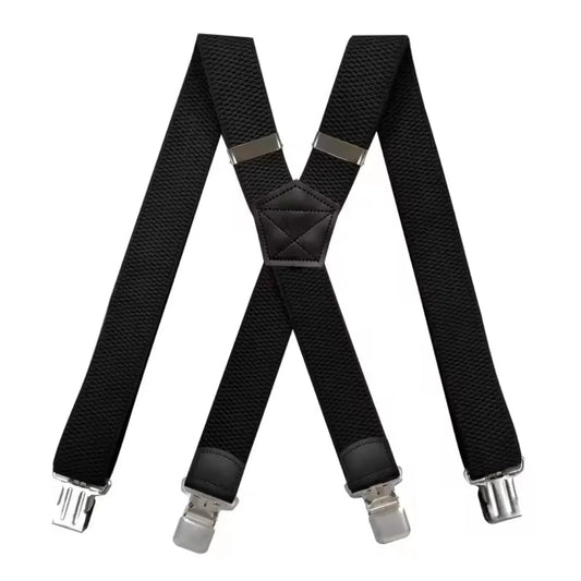 Suspenders X-Back Adjustable Elastic 4 Metal Clips