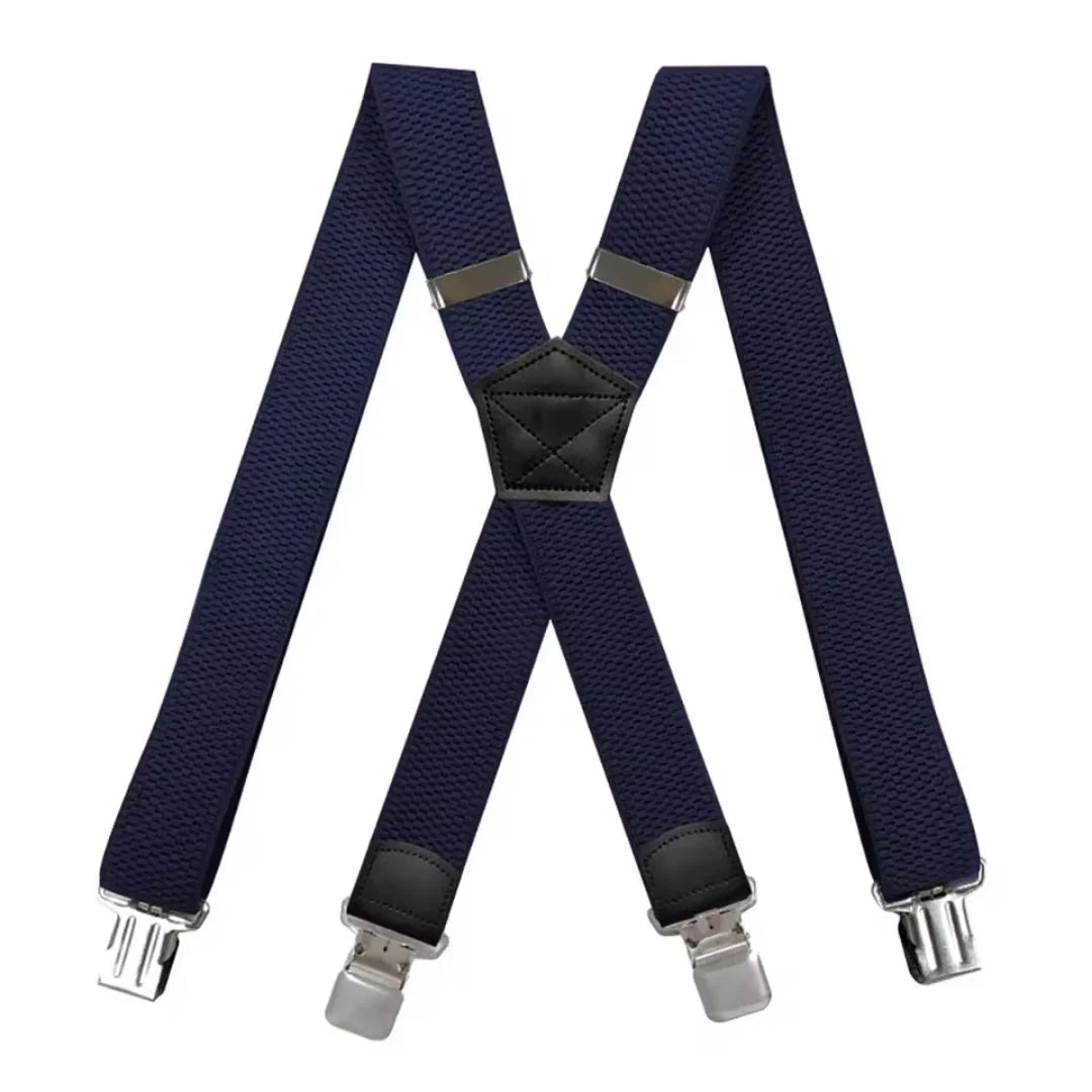 Suspenders X-Back Adjustable Elastic 4 Metal Clips