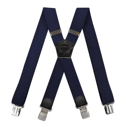 Suspenders X-Back Adjustable Elastic 4 Metal Clips