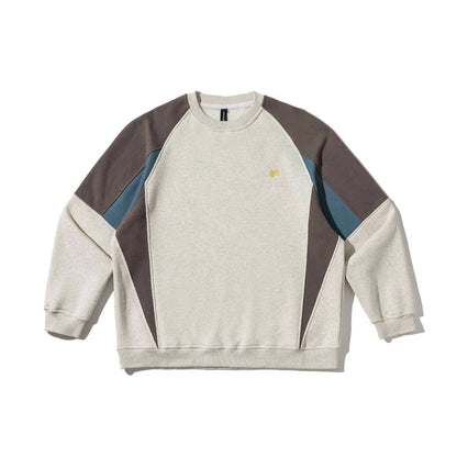 Sweatshirt Colorblock Raglan Sleeves Decorative Stitching